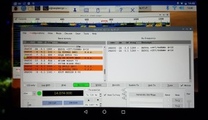 Rasberry Pi desktop running WSJTX on an Android tablet via VNC